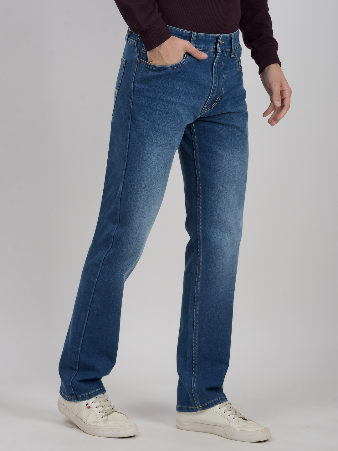 Numero Uno Men Solid Dark Blue Jeans